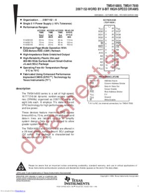 TMS416800 datasheet  