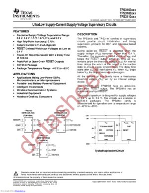 TPS3110XXX datasheet  