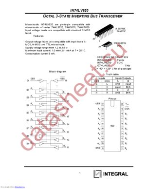 IZ74LV620 datasheet  