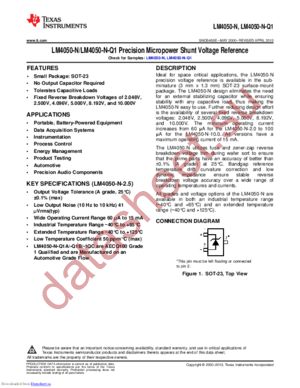 LM4050QAIM3X10/NOPB datasheet  