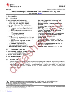 LMK04816 datasheet  