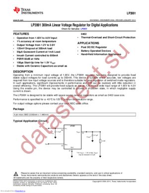LP3991TL-1.7/NOPB datasheet  