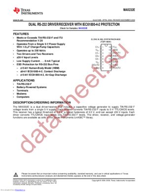 MAX232ECDWRE4 datasheet  