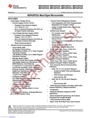 MSP430F5254IRGCR datasheet  