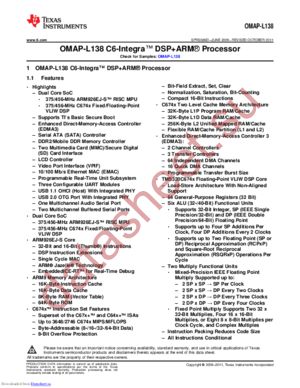 OMAPL138BZWTD4E datasheet  