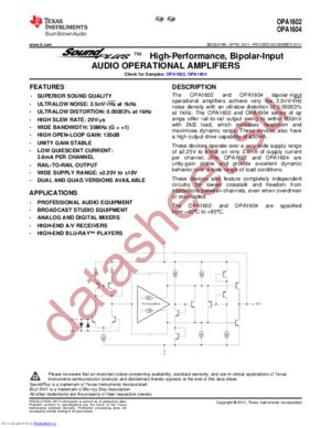 OPA1602AIDGKR datasheet  