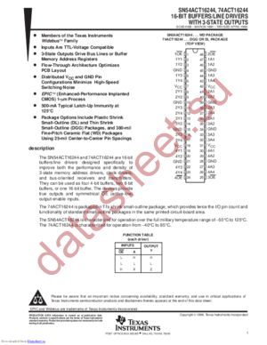 SN74ACT16244DGGR datasheet  