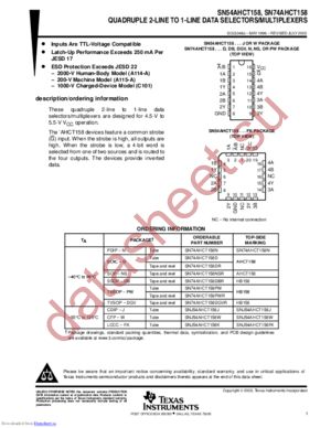 SN74AHCT158DBLE datasheet  