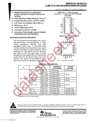 SN74HC138DRG3 datasheet  