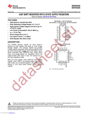 SN74HC595DRG3 datasheet  