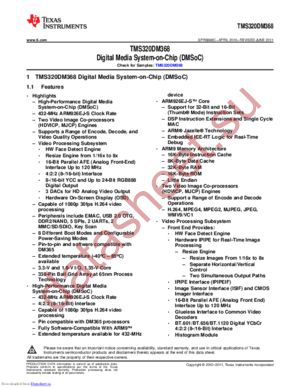 TMS320DM368ZCE48 datasheet  