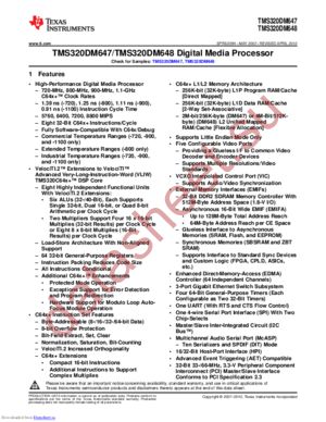 TMS320DM648CUTD9 datasheet  