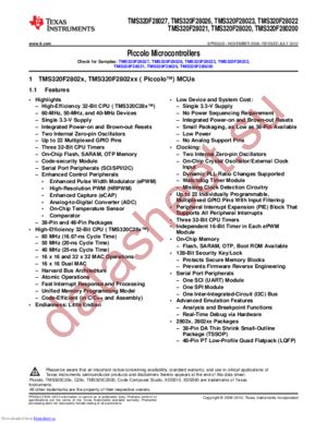 TMS320F28027PTR datasheet  