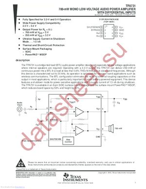 TPA731_07 datasheet  