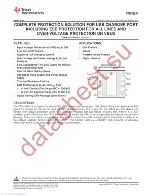 TPD4S014DSQR datasheet  