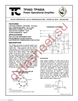 TPA83A datasheet  