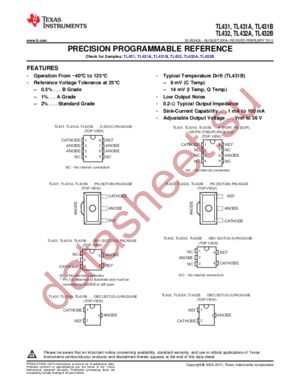 TL431AIDBZTG4 datasheet  