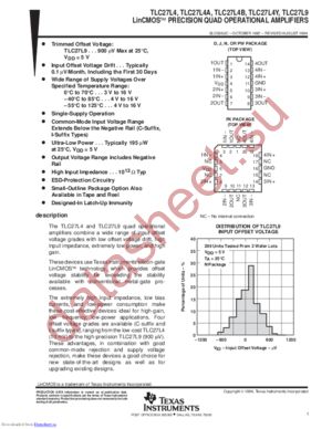 TLC27L4BINE4 datasheet  