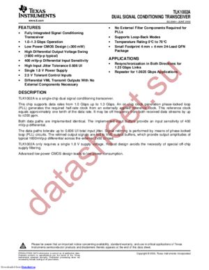 TLK1002A datasheet  