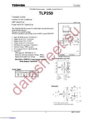 TLP250(LF1,F) datasheet  