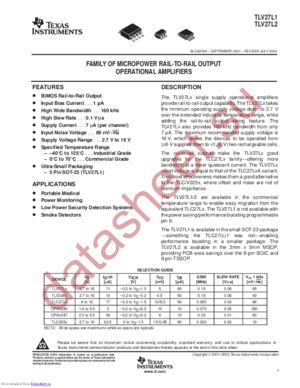 TLV27L1CDBVTG4 datasheet  