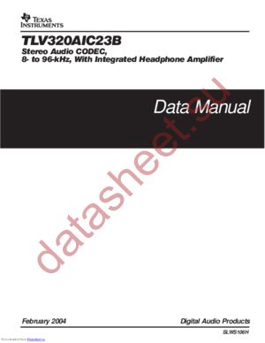 TLV320AIC23BIPWG4 datasheet  