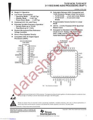 tlv321ac37 datasheet  