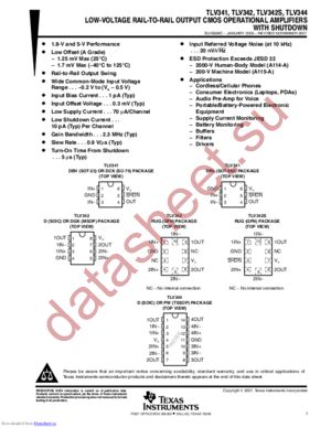 TLV342S datasheet  