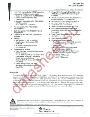 TMS320C242PGA datasheet  