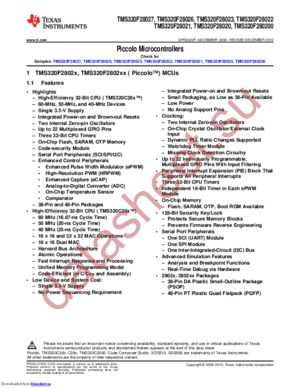 TMS320F28027PTQ datasheet  