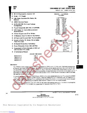 TMS4016-25NL datasheet  