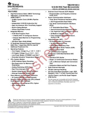 TMS470R1B512PGET datasheet  