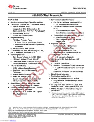 TMS470R1B768PGET datasheet  