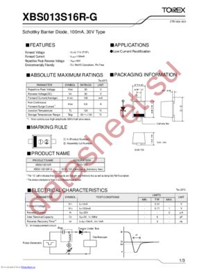 XBS013S16R-G datasheet  