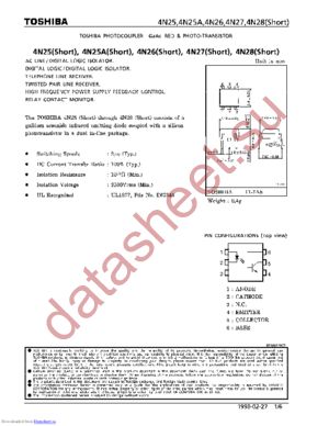 4N25(SHORT,F) datasheet  