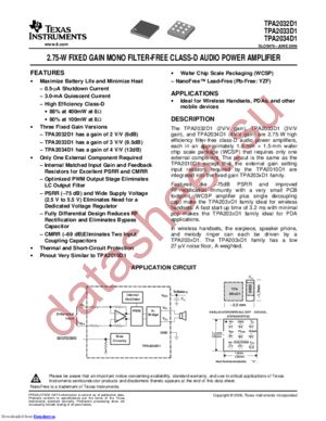 TPA2034D1 datasheet  