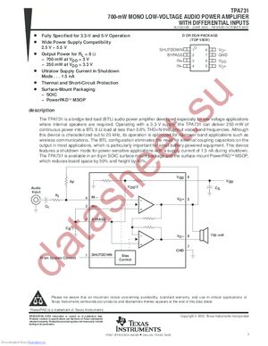 TPA731DRG4 datasheet  