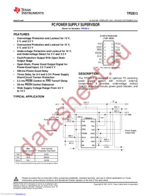 TPS3513DG4 datasheet  