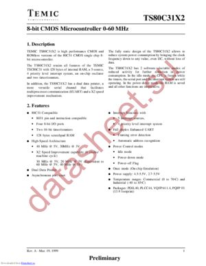 TS80C31X2-LIBR datasheet  