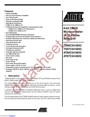 TS80C54X2XXX-VCA datasheet  