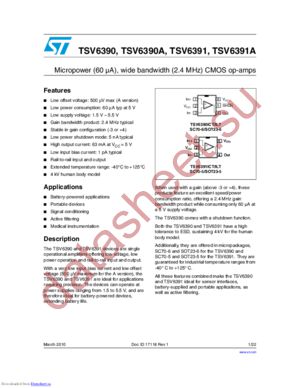 TSV6391AILT datasheet  