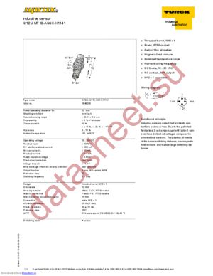 NI12U-MT18-AN6X-H1141 datasheet  