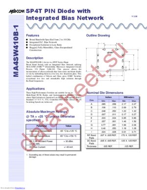 MA4SW410B-1 datasheet  