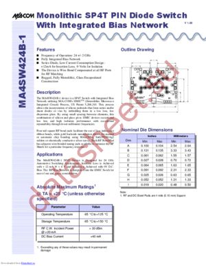 MA4SW424B-1 datasheet  