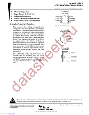 UA78L10ACDG4 datasheet  