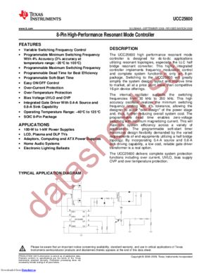 UCC25600DR datasheet  