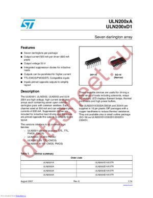 E-ULN2003D1013TR datasheet  