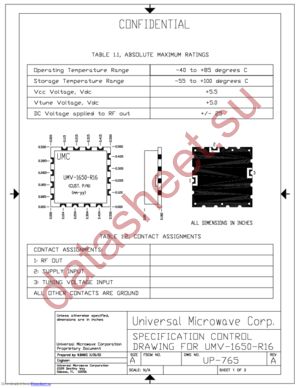 UMV-1650-R16 datasheet  