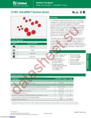 V20E625PL1B7 datasheet  