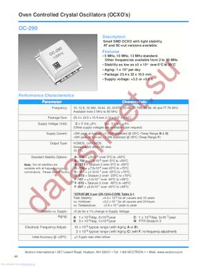 OC-290-CAD-ST3BA datasheet  